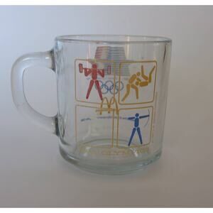 VINTAGE MCDONALDS Glass Mug Olympic Summer Games Los Angeles 1984